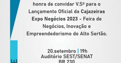 Feira Expo Negócios 2023 será lançada em Cajazeiras no dia 20 de setembro