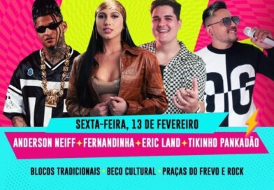 Segundo dia de Carnaval em Cajazeiras tem Anderson Neiff, Fernandinha, Eric Land e Tikinho Pankadão e desfile dos Imprensados Segundo dia de Carnaval em Cajazeiras tem Anderson Neiff, Fernandinha, Eric Land e Tikinho Pankadão e desfile dos Imprensados