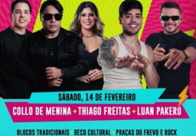 3ª noite de Carnaval terá Collo de Menina, Thiago Freitas, Luan Pakero, Virgens e abertura das praças temáticas 3ª noite de Carnaval terá Collo de Menina, Thiago Freitas, Luan Pakero, Virgens e abertura das praças temáticas