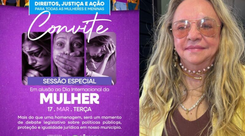 A convite de vereadora de Cajazeiras, Doutora Paula participa de sessão especial para debater políticas públicas para mulheres A convite de vereadora de Cajazeiras, Doutora Paula participa de sessão especial para debater políticas públicas para mulheres